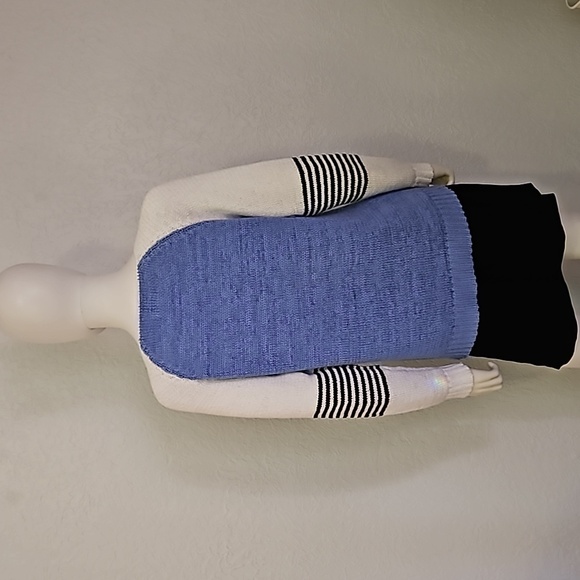 VTG FIA ITALIA Baby Blue Colorblock Striped Handloomed Fisherman Sailor Sweater - Picture 6 of 7